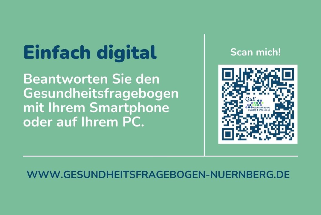 Kärtchen mit QR-Code für digitale Gesundheitsuntersuchung
