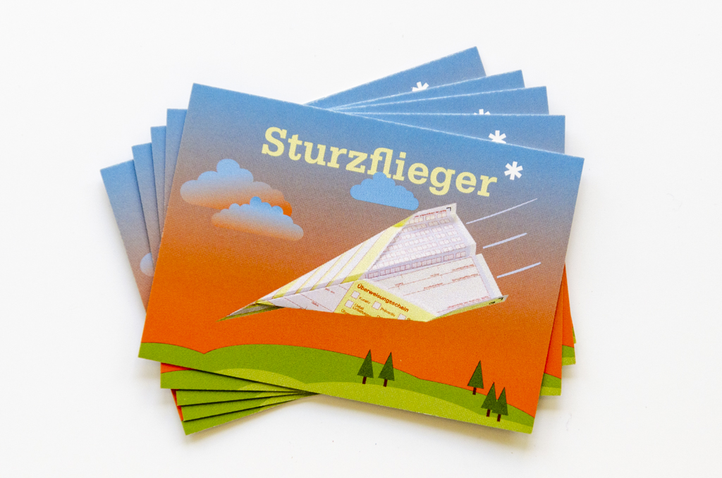 Minikärtchen „roter Sturzflieger“